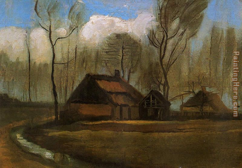 Vincent van Gogh Farmhouses among Trees